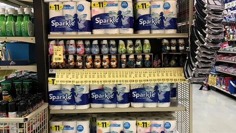 H-E-B Sparkle Toilet Paper Endcap